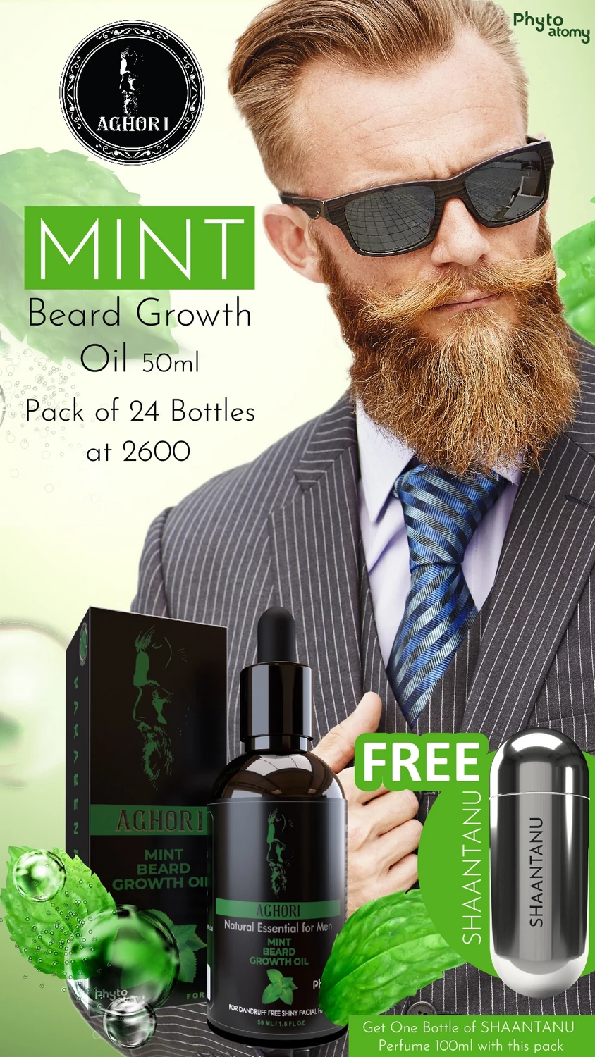 RBV B2B Aghori Mint Beard Growth Oil (50ml) -24 Pcs. & Shaantanu Perfume (75ml)